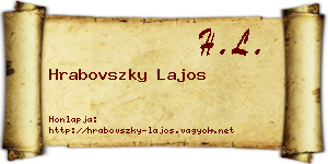 Hrabovszky Lajos névjegykártya