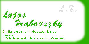 lajos hrabovszky business card